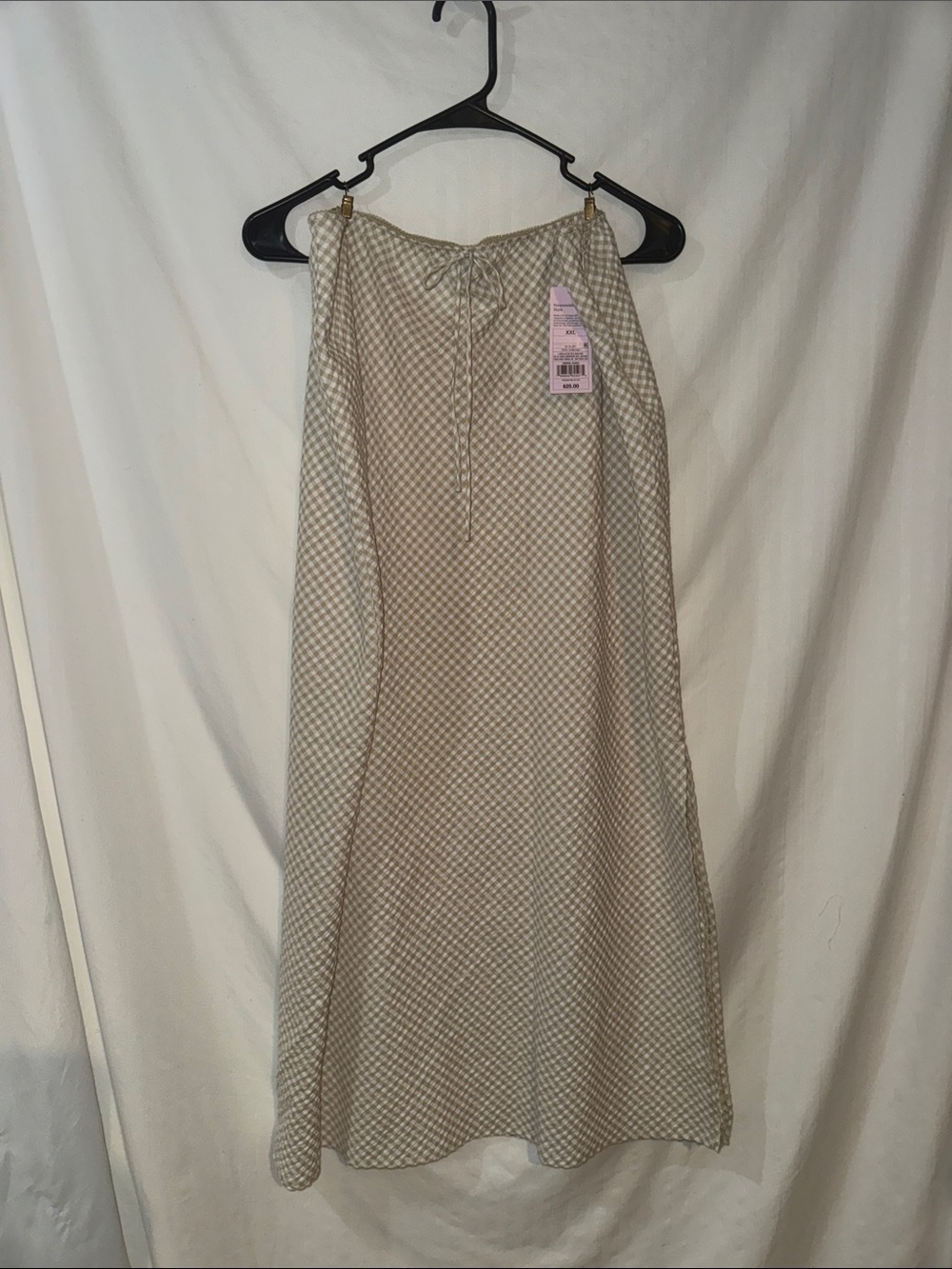 wild fable Beige Gingham Maxi Skirt